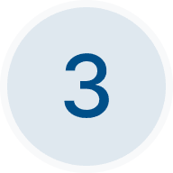 Blue number three on grey background