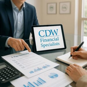 Business meeting with financial documents