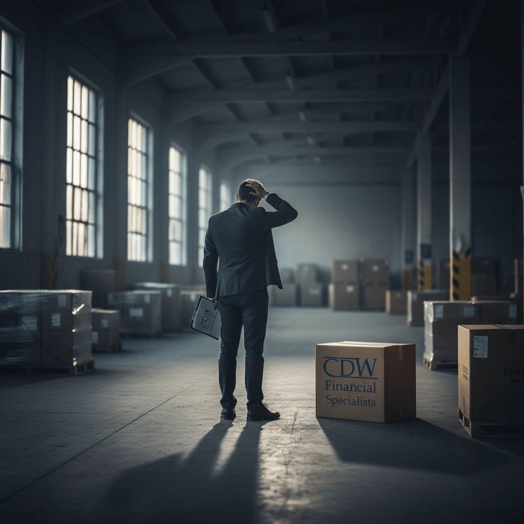 Man in warehouse with briefcase