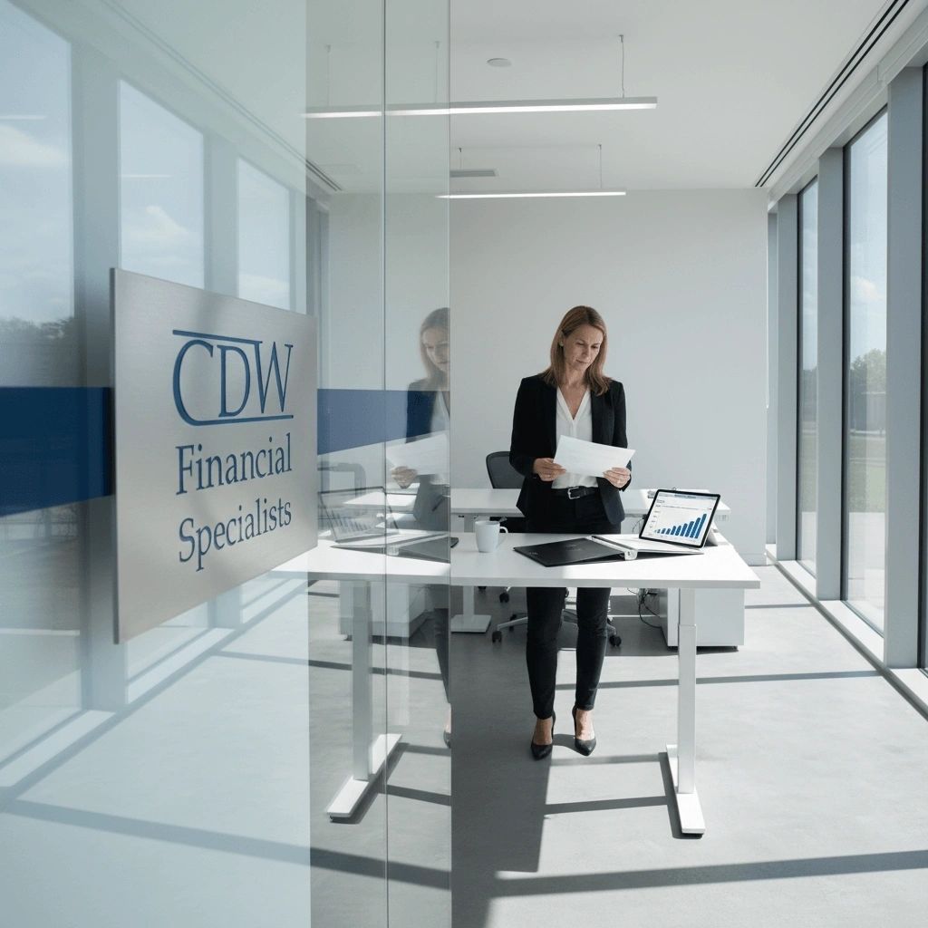 Professional reviewing financial reports in workspace