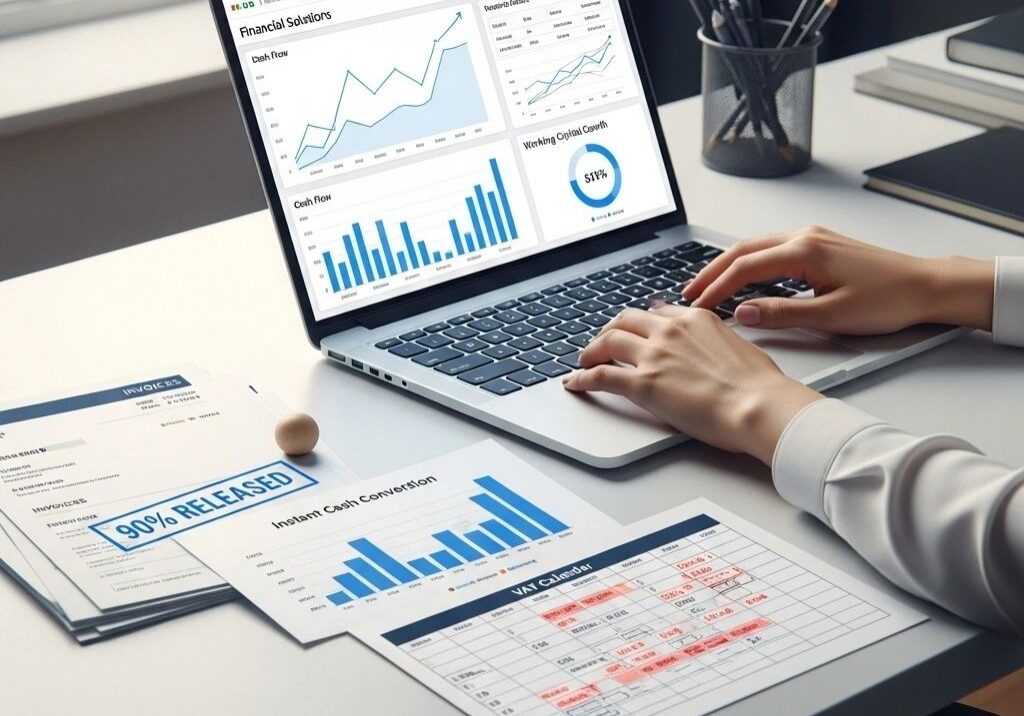 Business data review on a laptop