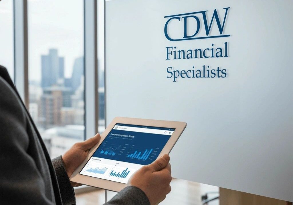 Person analyzing financial data on tablet