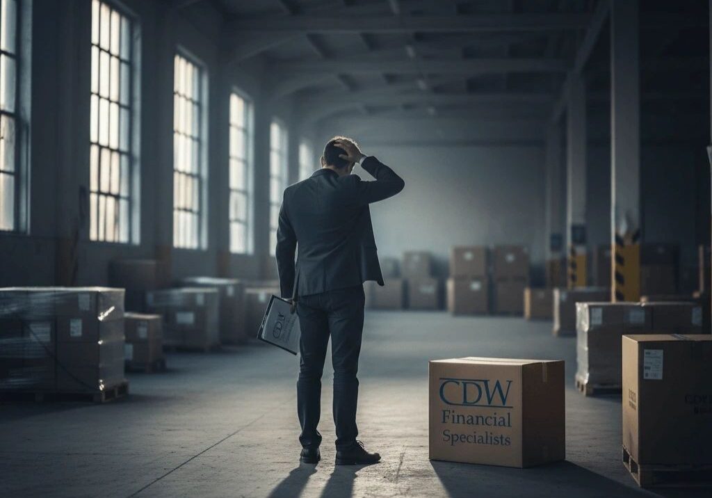 Man in warehouse with briefcase