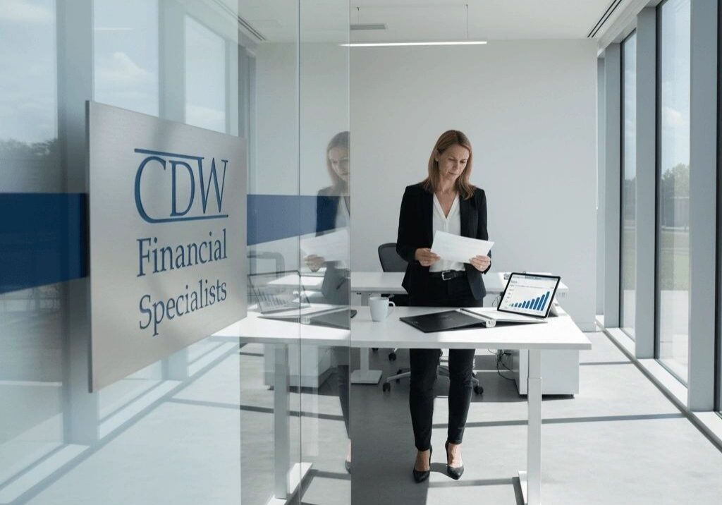 Professional reviewing financial reports in workspace